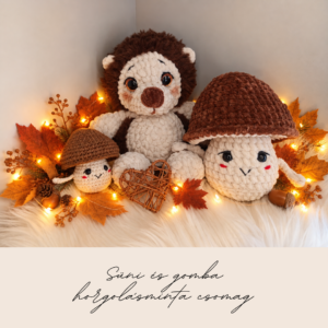 Süni és gomba horgolásminta csomag amigurumi